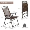 thumbnail image 6 of GVN Set of 4 Patio Folding Sling Chairs Steel Camping Deck, Outdoor Furniture Chairs for Backyard, Porch, Garden, Poolside, 6 of 8