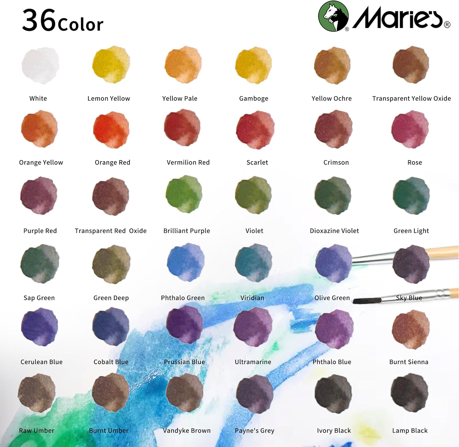 Watercolor Paint Set, 18 Colors x 12ml/0.4oz Tubes - Highly Pigmented, Non-Toxic, Perfect for Artists, Students, Beginners, Sketching & Illustration