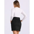 thumbnail image 3 of DARING DIVA Women's Faux Suede Skirt Belted Pencil Skirts XL Black, 3 of 6