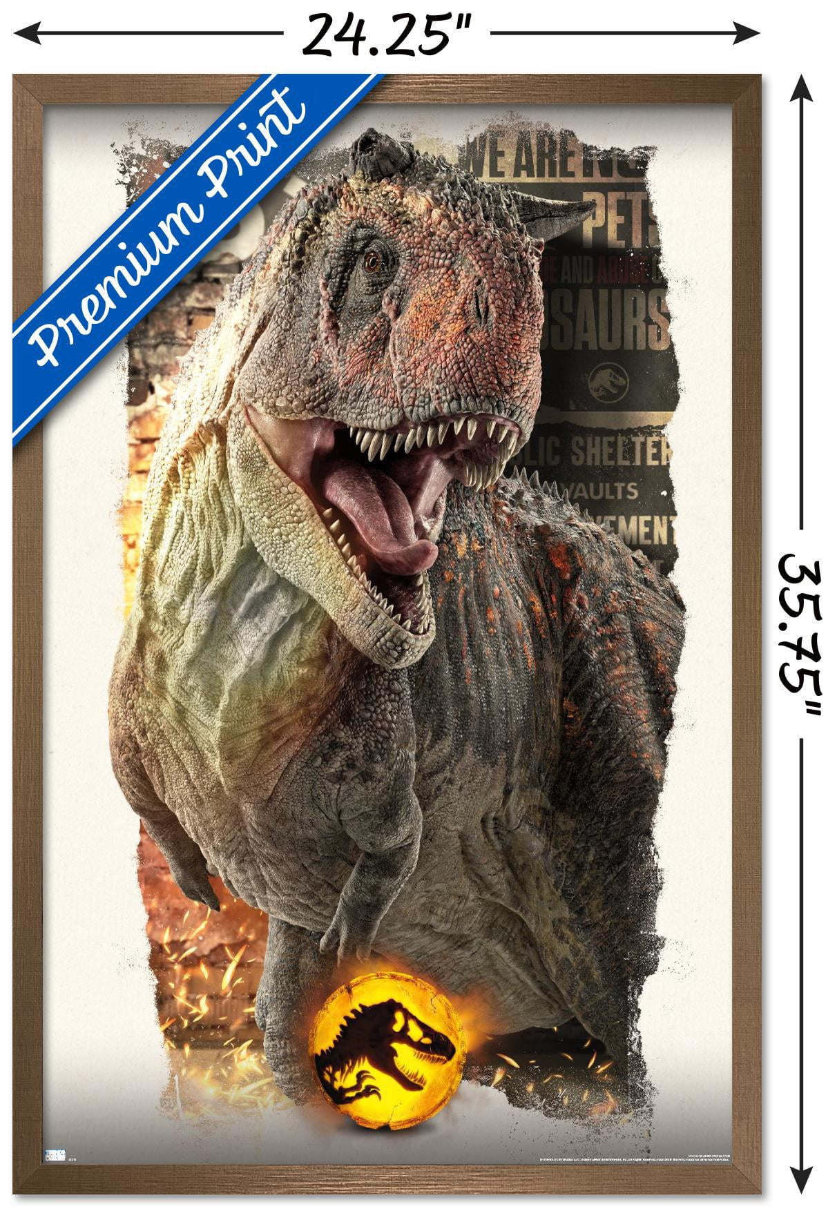 Jurassic World: Dominion - Carnotaurus Focal Wall Poster, 22.375" x 34" Framed