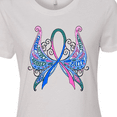 thumbnail image 4 of Inktastic Thyroid Cancer Awareness with Butterfly Ribbon Words Women's T-Shirt, 4 of 5