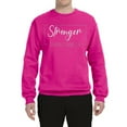 thumbnail image 2 of Wild Bobby Stronger Than Cancer Distressed Breast Cancer Awareness Unisex Crewneck Sweatshirt, Fuschia, X-Large, 2 of 6