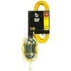 Yellow Jacket 2893 16/3 25' Yellow Sjtw Trouble Light Work Light with Metal Guard and Outlet