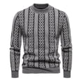 thumbnail image 1 of LOVZFMLL Chandails pour Hommes, Vintage Classique Rayé Acrylique Col Rond Côtelé Chandail, Mode Décontractée, Vêtements d'Automne, Hauts d'Hiver Chauds, 1 of 7