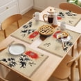 thumbnail image 5 of Vintage Flowers Placemats Set of 4, Chrysanthemum Bird Butterfly Non-Slip Place Mats Washable Table Mats for Kitchen Dining Table Decorations Indoor/Outdoor, 5 of 9