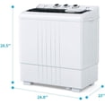 thumbnail image 6 of ROVSUN 21LBS Portable Washing Machine, Washer(14LBS) & Spinner(7LBS), Mini Compact Twin Tub Washer and Dryer Combo with Pump Draining for Dorms Apartments RV Camping, 6 of 8