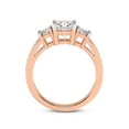 thumbnail image 4 of 4 Carat IGI Certified Princess Shape Lab Grown Diamond Engagement Ring | 14K Rose Gold |Trilogy Three Stone Diamond Ring | FG-VS1-VS2 Quality Friendly Diamonds, 4 of 4