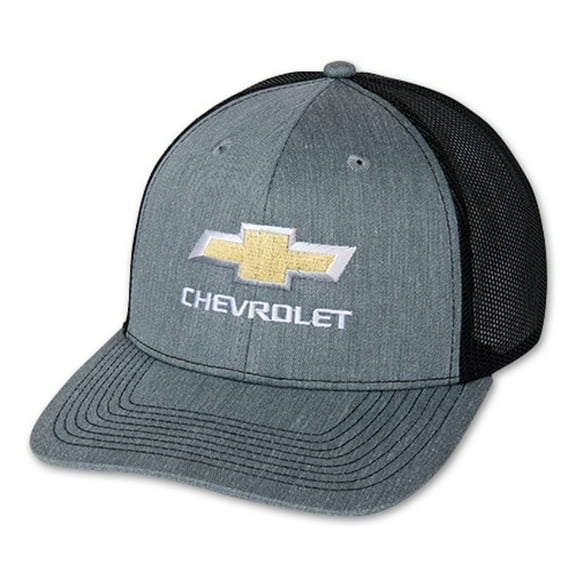 Chevrolet Gold Bowtie Gray and Black Mesh Hat