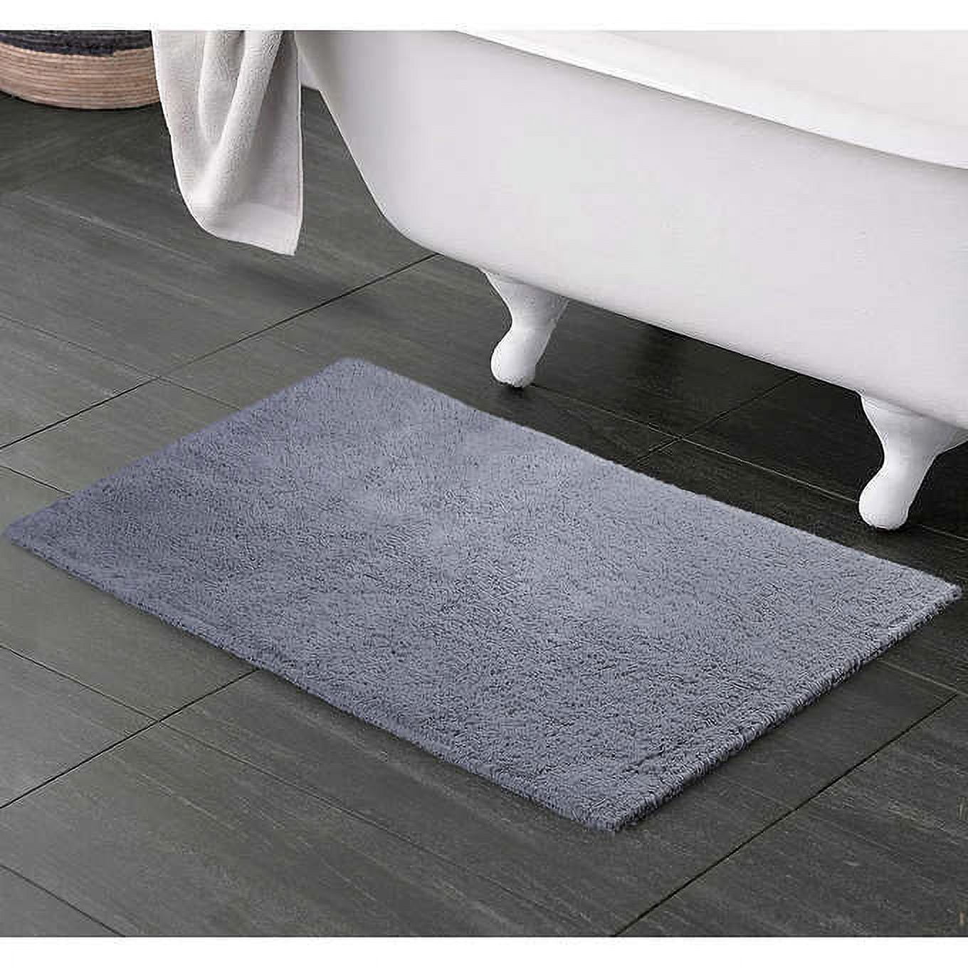 Purely Indulgent Bathroom Bath Rug Soft Absorbent Egyptian 24” X 36” in Silver