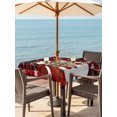 thumbnail image 2 of Outdoor Tablecloth with Umbrella Hole and Zipper, Red Plaid Christmas Snowman Square Table Cloth 54x54 Inch Waterproof Tablecloth, Xmas Botanical Birds Snowflake Picnic Table Cover for Patio Camping, 2 of 7