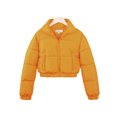 thumbnail image 4 of A2Y Women's Cropped Zipper Puffer Jacket Mustard L, 4 of 4