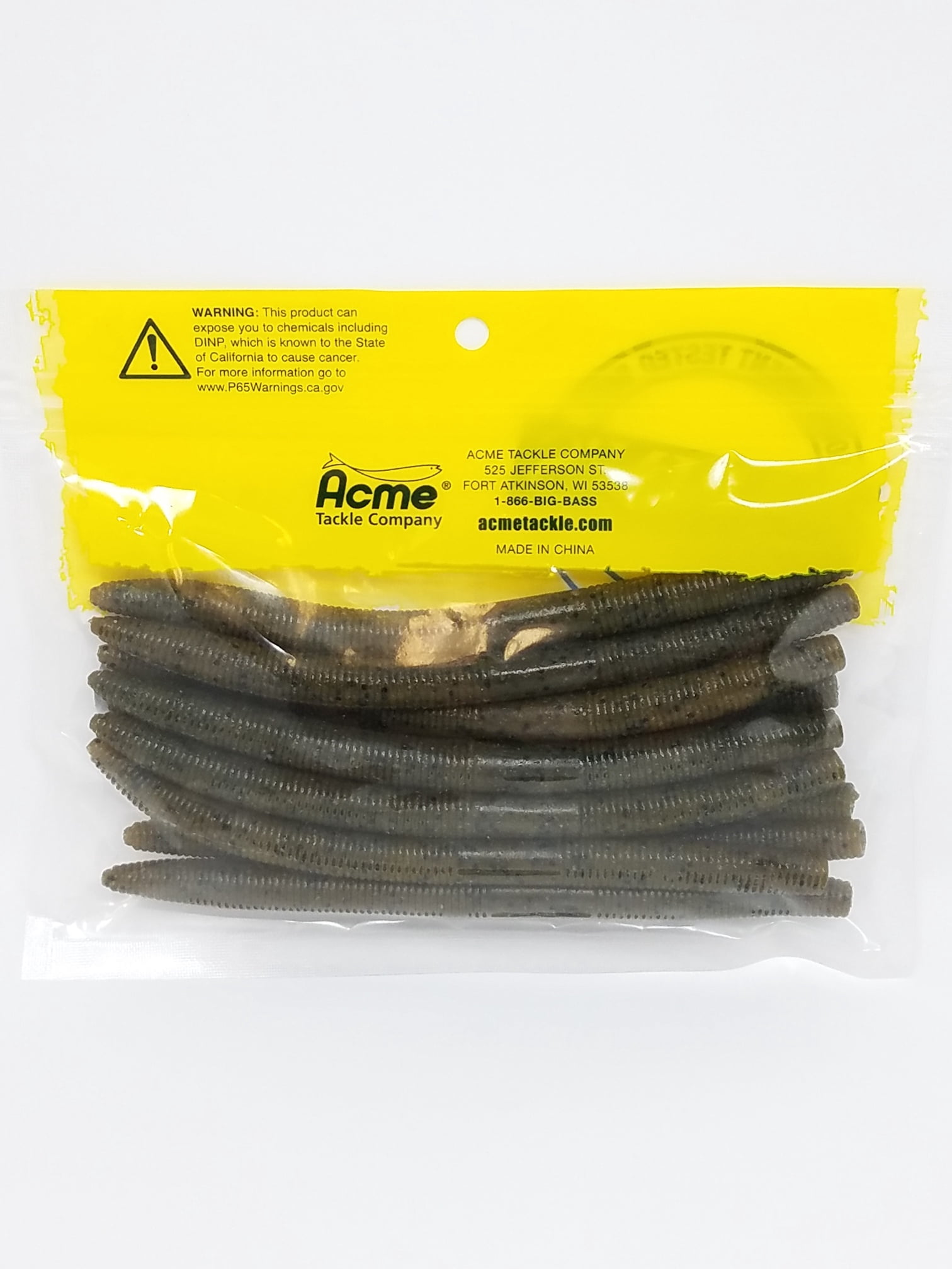 Kalins Freshwater 5" Waco Worm Soft Plastics Bait,Fishing Lure, Green Pumpkin, Lakes , 10pk