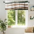 thumbnail image 6 of Abstract Wave Texture Valances for Windows, 42 x 18in, Vintage Brown Turquoise Bump Rod Pocket Kitchen Valance Curtain Light Filtering Window Treatments for Living Room Bedroom, 1 Panel, 6 of 7