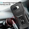thumbnail image 6 of Allytechgroup Google Pixel 9A Case, Sliding Camera Lens Cover Military Grade Protection Stand Bracket Bumper Rugged TPU PC Phone Case for Google Pixel 9A, Black, 6 of 8