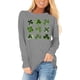 thumbnail image 4 of Xuyuer Women St. Patrick's Day Sweatshirts Shamrock Shirt Clover Printed Long Sleeve Irish Gift Casual Loose Fit Tops, 4 of 5