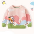 thumbnail image 2 of Odeerbi Toddler Boys Girls Sweater Cute Winter Thermal Knit Crewneck Sweater Children's Soft Cotton Outerwear Pullover Sweater Toddler Clothes Pink, 2 of 6