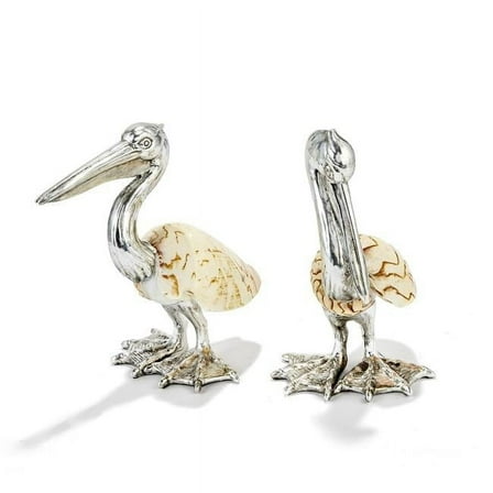 Two's Company Set of 2 Shell Sculpture Pelicans