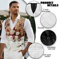 thumbnail image 6 of Yuyamidu Cute Snowman Mens Vest Formal Waistcoat with Pocket Cardinal V-Neck Suit Vests for Wedding Prom Party Christmas Casual Tuxedo Wear Size XL, 6 of 7