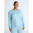 thumbnail image 2 of Joyspun Women's Cozy Lounge Collection Hacci Knit Sleep Top with Long Sleeves, Sizes XS-3X, 2 of 6