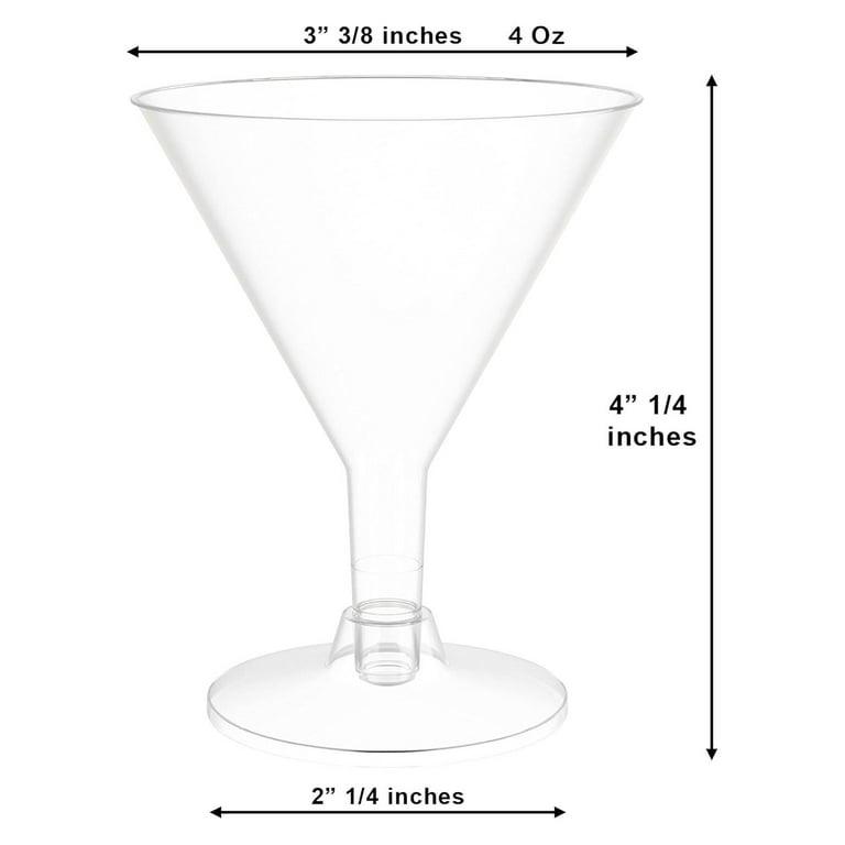Small Plastic Martini Glass Clear Cocktail and Appetizer Glasses: Perfect for