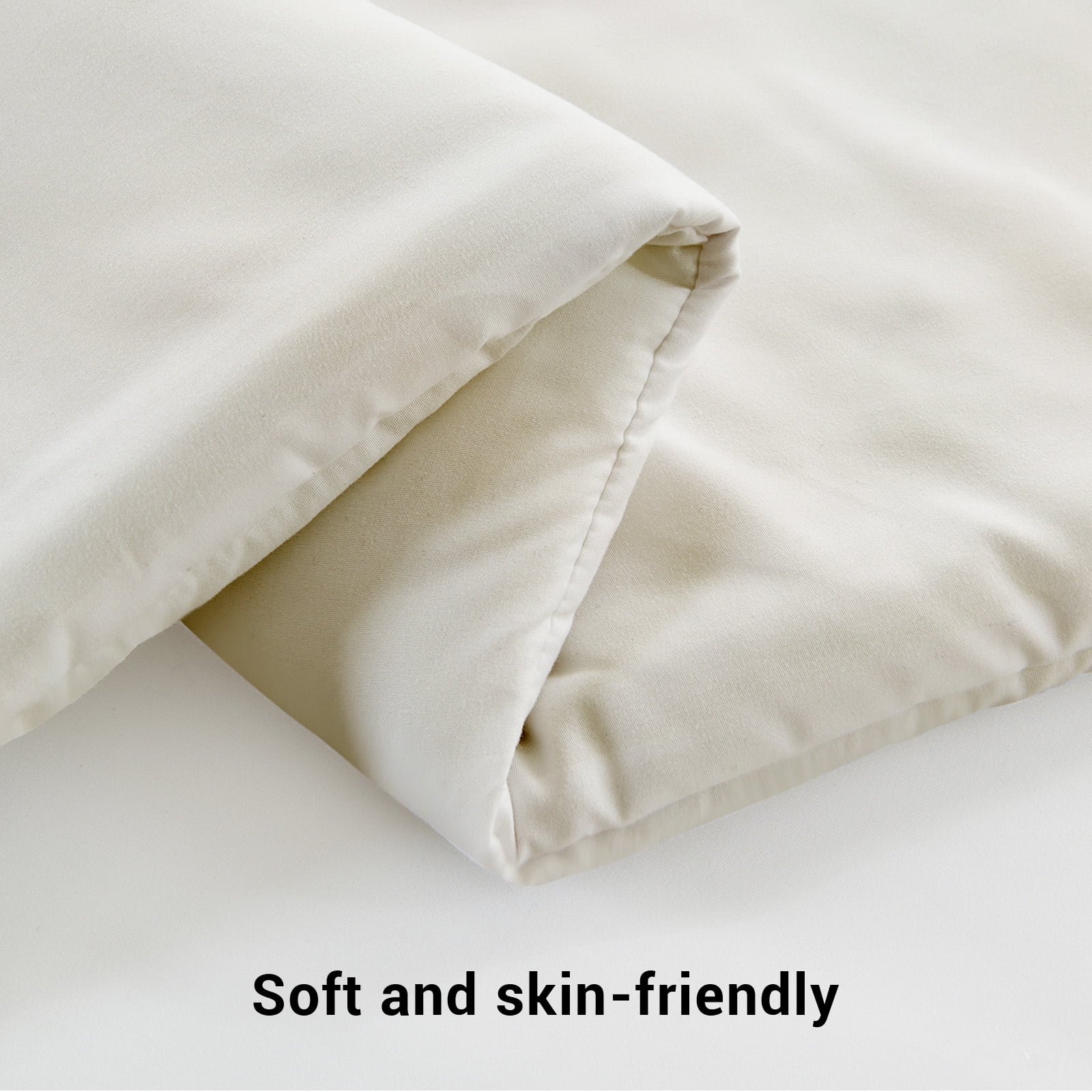 Hitime Ultra Soft Beige King Size Comforter Set 3 Pieces Gentle Down Alternative Bedding 1 Lightweight Comforter and 2 Pillowcases