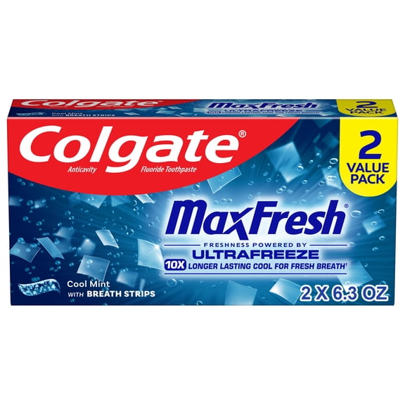 Colgate MaxFresh Cool Mint Toothpaste, 2 Pack, 6.3 oz