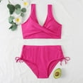 thumbnail image 4 of TOWED22 Womens High Waisted Bikini Sets Tummy Control Bathing Suits Halter Two Piece Swimsuit Modest Bikini（Hot Pink,M）, 4 of 6