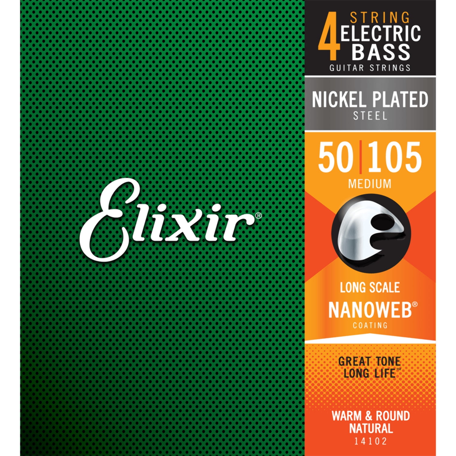 Elixir NANOWEB Nickel Bass — 14102 Medium .050 -.105