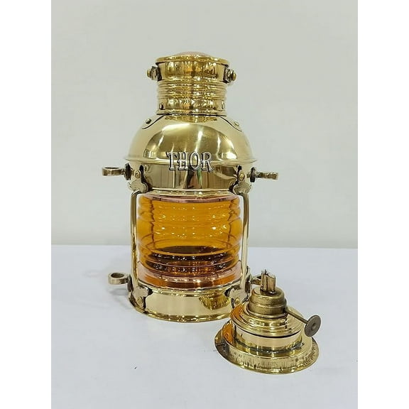 Oil Lamp Lantern Vintage Yellow Glass Clear Oil Lamps for Indoor Use Home Decor Lighting Yellow Glass Kerosene Lamp Rustic Classic Old Oil Lantern Antique Chamber Hurricane Lamp