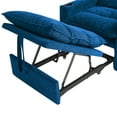 thumbnail image 5 of Sleeper Sofa Chair, Convertible Sofa Bed, 3-in-1 Sofa Chair with Adjustable Backrest and Cup Holder, Velvet Fabric for Living Room Apartment, Blue, 5 of 8
