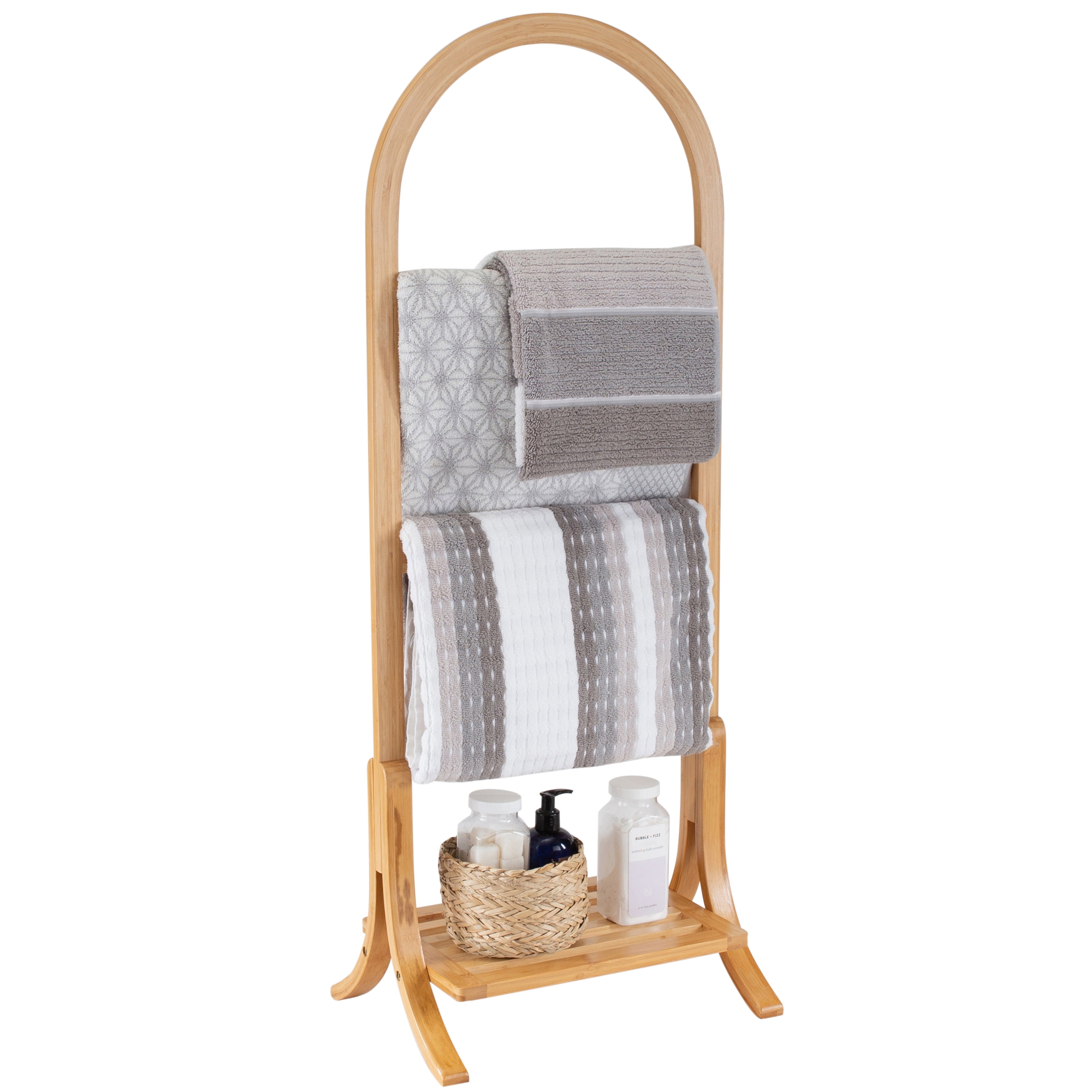 Organize It All Bamboo Standing Towel Rack