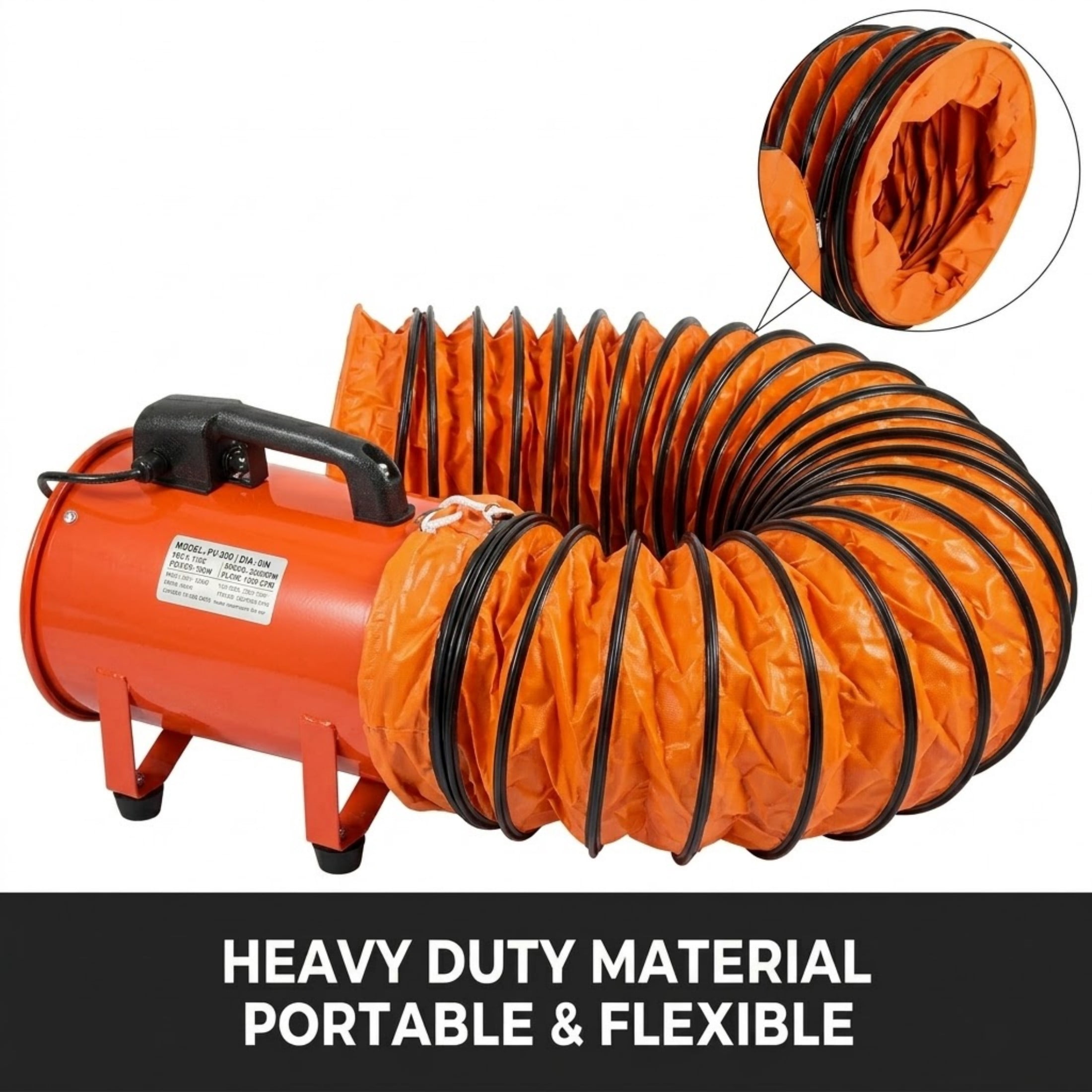 25ft Flexible PVC Ducting Hose, 10" Diameter HVAC Ventilation Duct for Utility Blower and Exhaust Fan