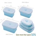 thumbnail image 4 of EIGTHTAIL Collapsible Silicone Food Storage Container Set of 3 with Lids | Stackable - Space Saving | Microwaveable | Freezer  Dishwasher Safe| BPA Free|Collapsible Leftover or Meal Prep, 4 of 7