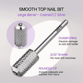thumbnail image 3 of USA Pana 3/32" Professional Safety Nail Carbide - Smooth Round Top Large Barrel Head for Electric Dremel Drill Machine (Silver, Coarse Grit ), 3 of 6
