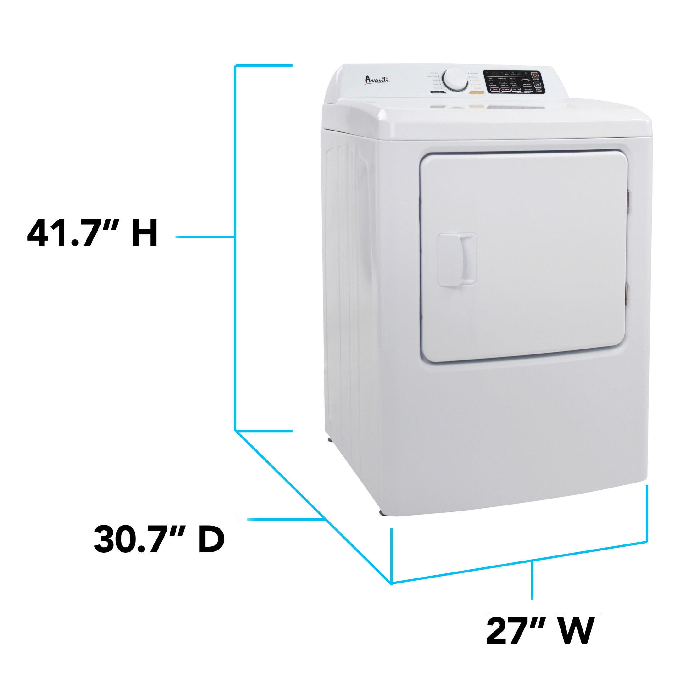 Avanti Front Load Gas Vented Clothes Dryer, 7.0 cu. ft. Capacity, in White (SGD70D0WG)