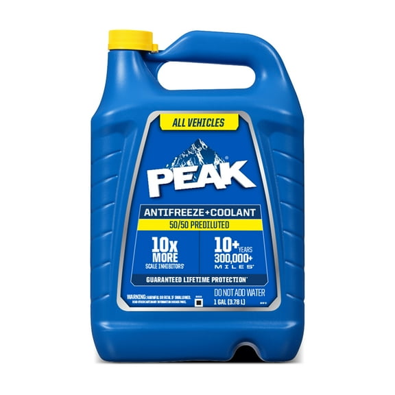 PEAK All Vehicles 50/50 Prediluted Antifreeze and Coolant, 1 gal Bottle