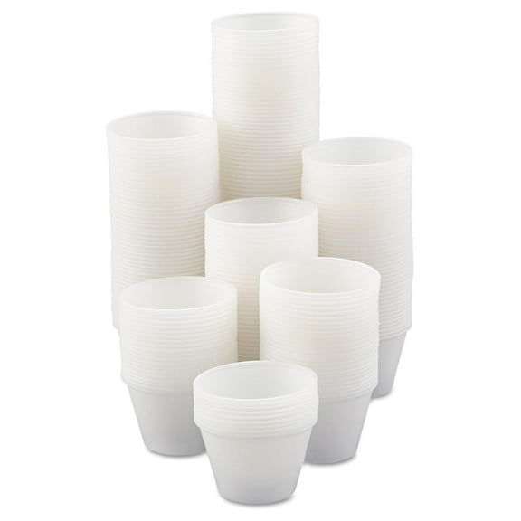 JZWAL Cup Company Polystyrene Portion Cups, 4oz, Translucent, 250/Bag, 10 Bags/Carton
