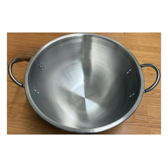 Comal Profundo Deep Round Belly Cazo Grande Para Carnitas Extra Large 21" inch 10" Height Stainless Steel Heavy Duty Acero Inoxidable Wok comal Fry