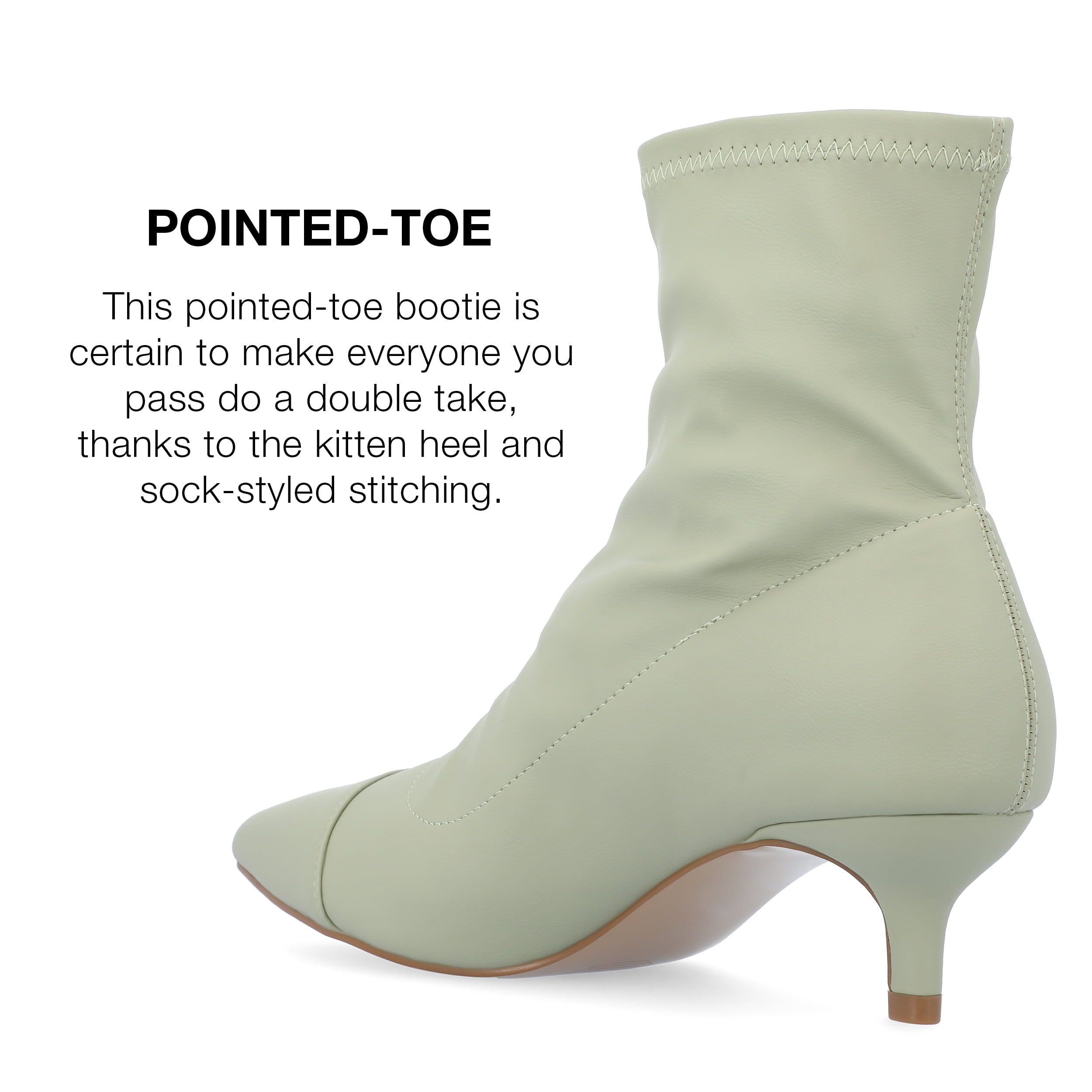 Journee Collection Womens Jadde Tru Comfort Foam Pull On Kitten Heel Bootie