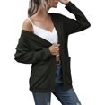 thumbnail image 1 of Gibobby Cárdigan para dama Blusas de manga larga abombadas con volantes y cuello en V para mujer estilo túnica de encaje casual holgadas con puños fruncidos(Verde,CH), 1 of 5