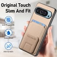 thumbnail image 3 of for Google Pixel 9 Pro XL Back Case, Luxury Ultra Slim Carbon Fiber Card Slot with Kickstand Shockproof Protective, Support Car Magnetic Mount Case Cover for Google Pixel 9 Pro XL, Khaki, 3 of 8