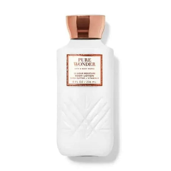 Bath and Body Works Pure Wonder 24 Hour Moisture Body Lotion 8 Ounce Decorative Faceted Bottle