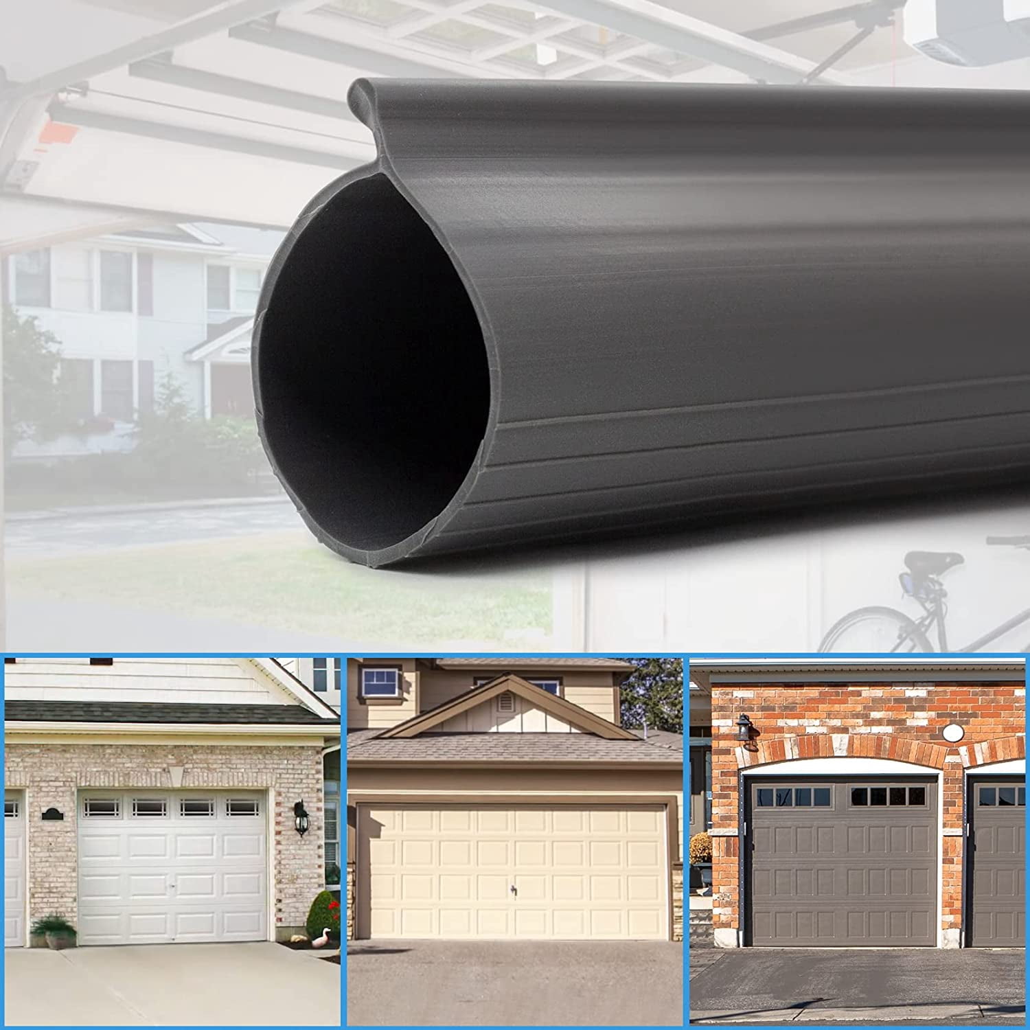 WJSP Gray P Bulb Bottom Weather Seal 16ft 4in 196x1.5in for Overhead Door Models 180 280 390 Series Garage Door Threshold EPDM Rubber Replacement Seal Strip