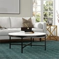 thumbnail image 6 of Maklaine Contemporary Coffee Table with Faux Marble Top in Black/Bronze, 6 of 8