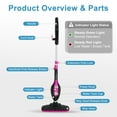 thumbnail image 6 of CONCETTA 10-in-1 Steam Mop 1550W, Detachable Handheld Cleaner with 16FT Cord, 2 Washable Pads, Multi-Purpose for Hardwood, Carpet, Tile, Grout, Windows, Black Pink, 6 of 7