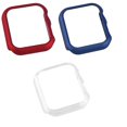 thumbnail image 1 of 3 Pack Compatible for Apple Watch Case 38mm [NO Screen Protector] Series 3 2 1, Hard PC Bumper Case Protective Cover Frame Compatible for iWatch 38mm, cola red + original blue + transparent, 1 of 5