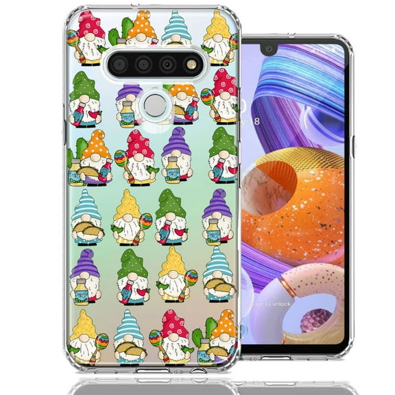 MUNDAZE LG Stylo 6 Cinco De Mayo Party Cute Gnomes Mexico Tacos Fiesta Double Layer Phone Case Cover