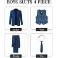 thumbnail image 5 of CARETOO Boys Suit 4 Piece Slim Fit Boys Suits Jacket Vest Pants Tie for Kids Suits Sets Boy Formal Tuxedo Set, 5 of 8
