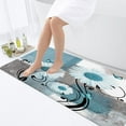 thumbnail image 5 of Teal Floral Flower Bathroom Rugs,Daisy on Teal Gray White Abstract Modern Bakcground Fabric Bathroom Kitchen Door Mat,16X48in, 5 of 6