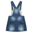 thumbnail image 2 of KIDSCOOL SPACE Toddler Girl Ripped Jean Overall Dress,Little Girl Distressed Denim Jumper Dress,Blue,2-3 Years, 2 of 6